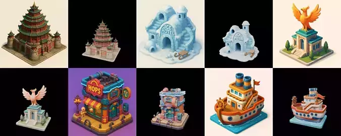 Building Collection 30 pack 100 glb