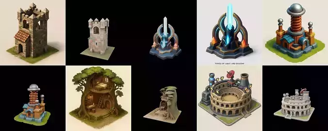 Building Collection 3 pack 100 glb