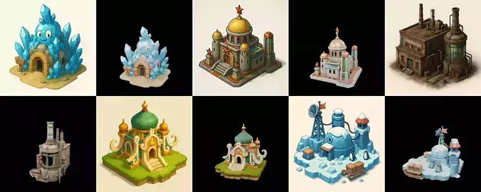 Building Collection 29 pack 100 glb