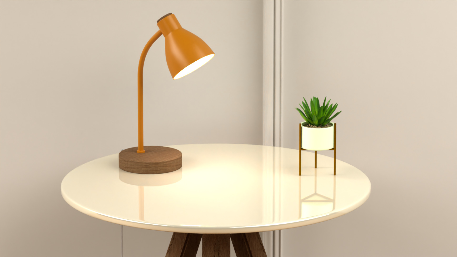 Lamp on Table 3D model_2