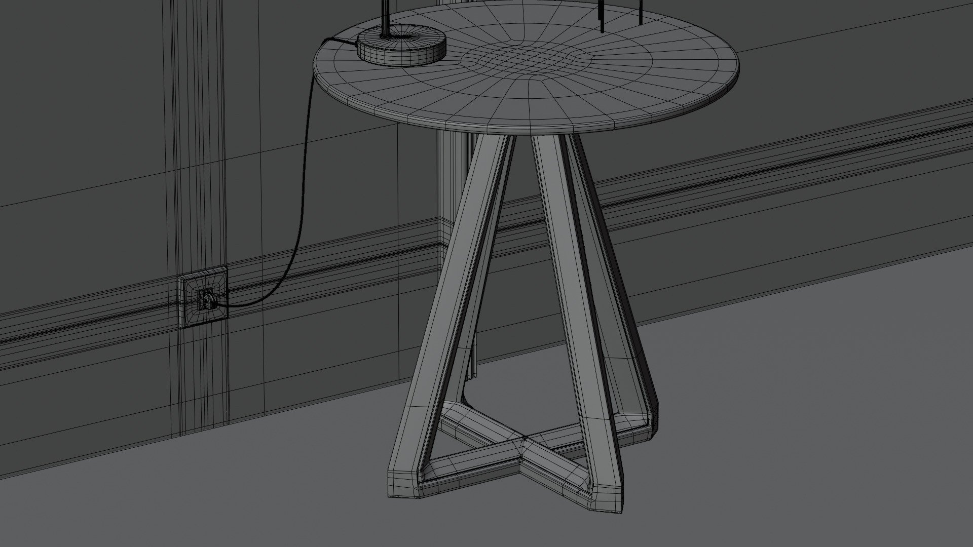 Lamp on Table 3D model_11