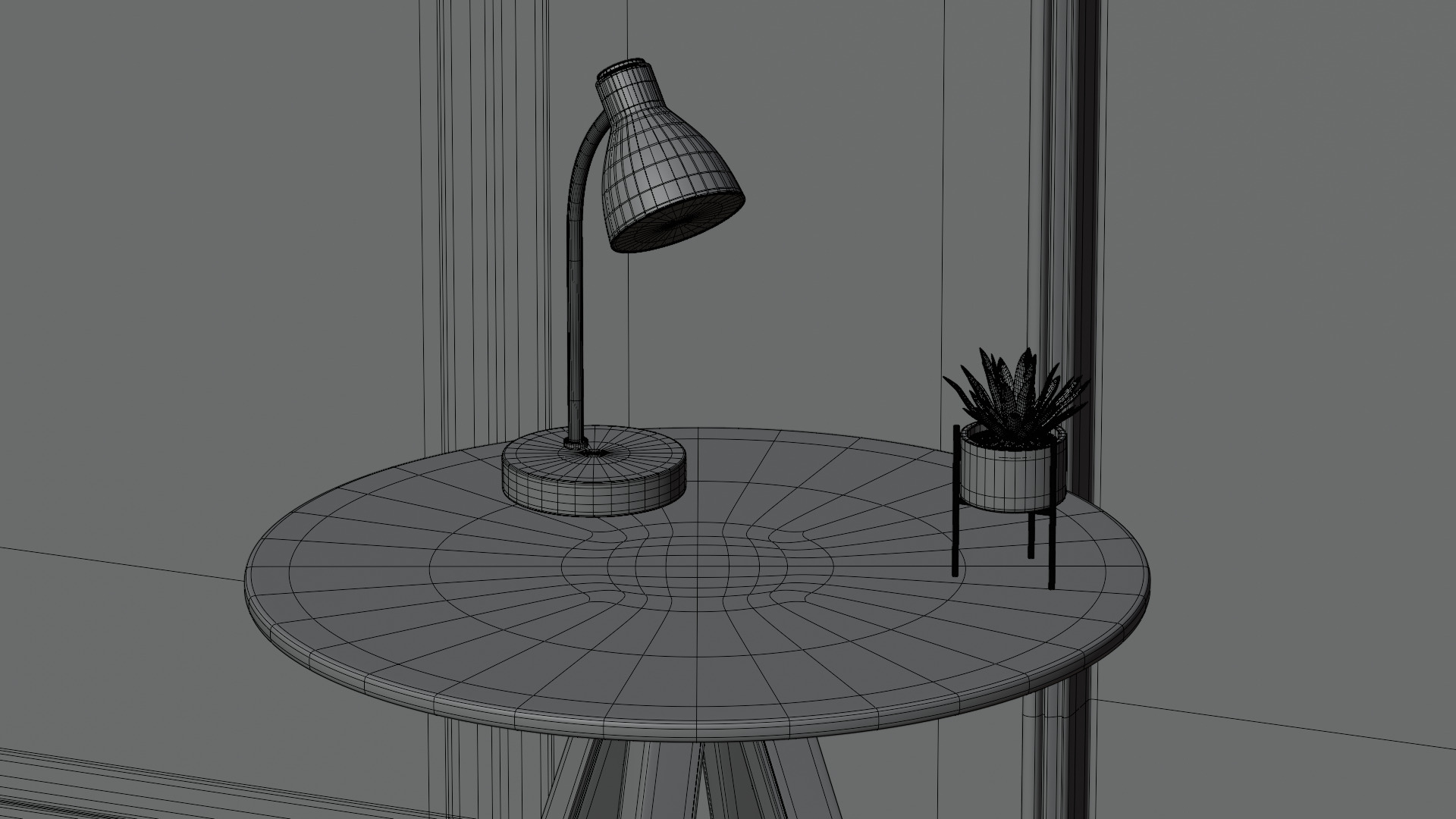 Lamp on Table 3D model_8