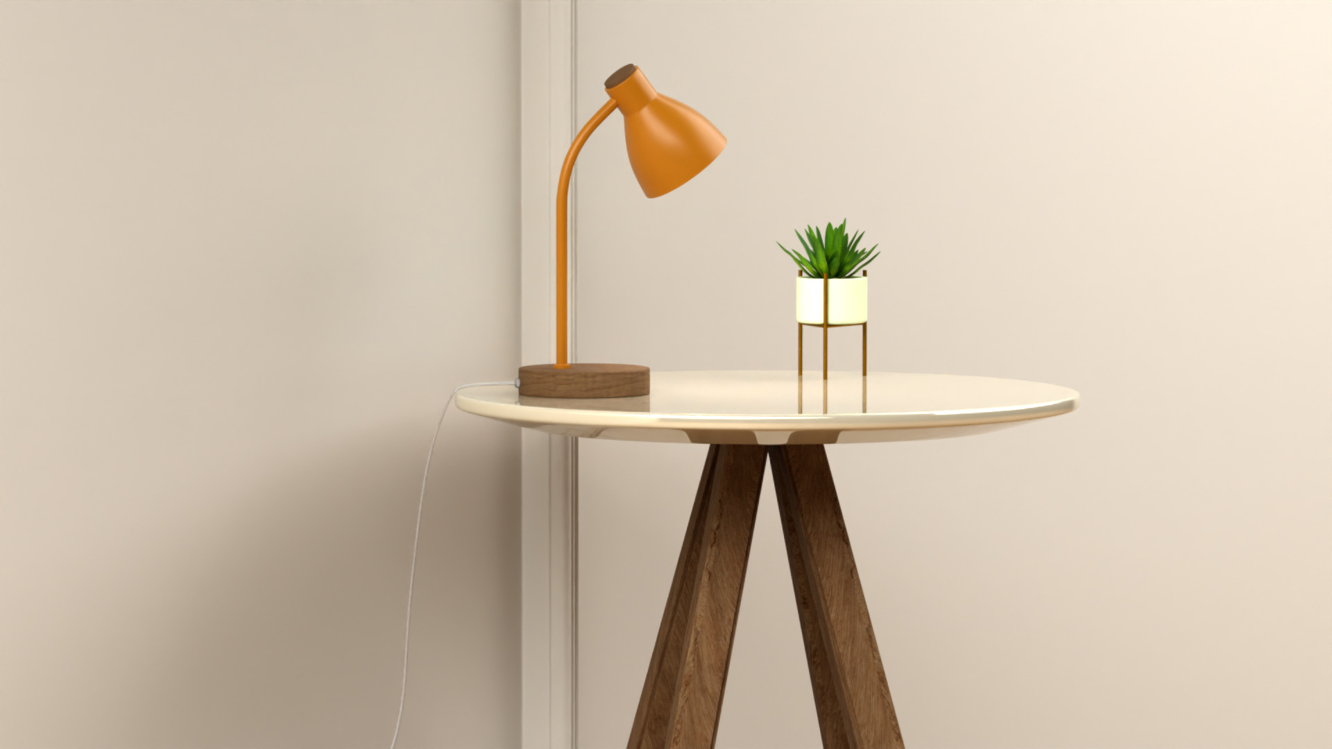 Lamp on Table 3D model_6