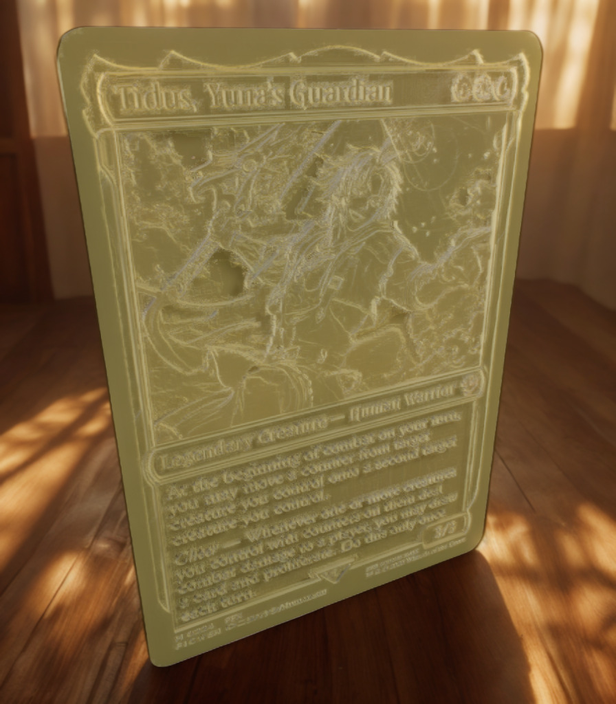 Tidus Yunas Guardian Card STL FFX Inspired Magic Style Custom 3D print model_3