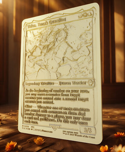 Tidus Yunas Guardian Card STL FFX Inspired Magic Style Custom 3D print model