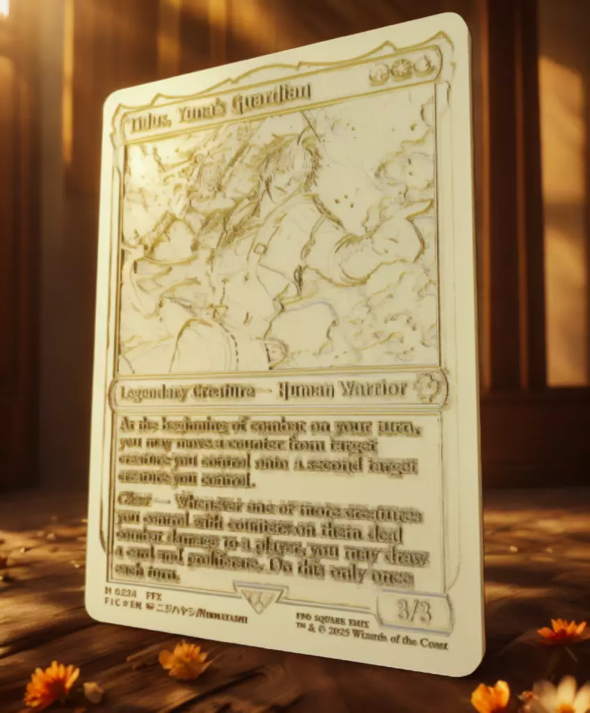 Tidus Yunas Guardian Card STL FFX Inspired Magic Style Custom 3D print model_0