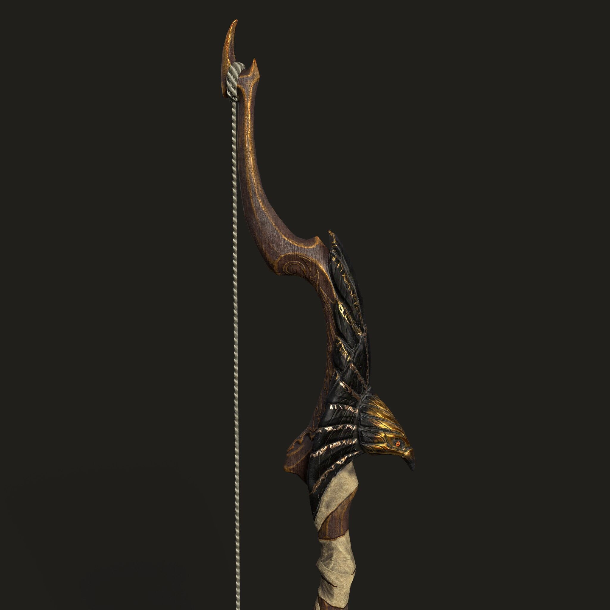 Bow 02 V2 Low-poly 3D model_4