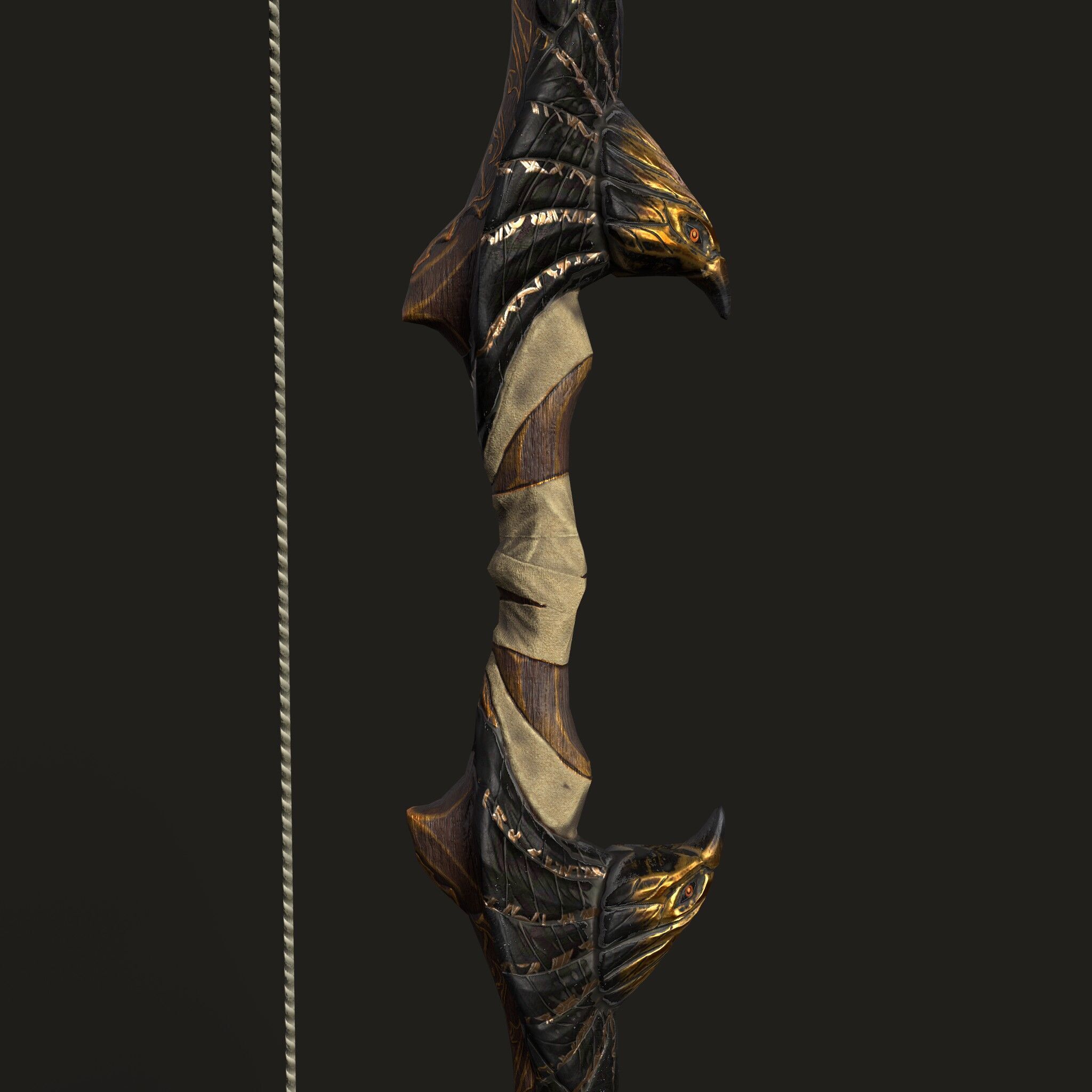 Bow 02 V2 Low-poly 3D model_3