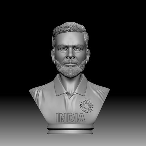 virat kohli bust statue 3D print model