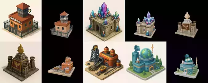 Building Collection 25 pack 100 glb