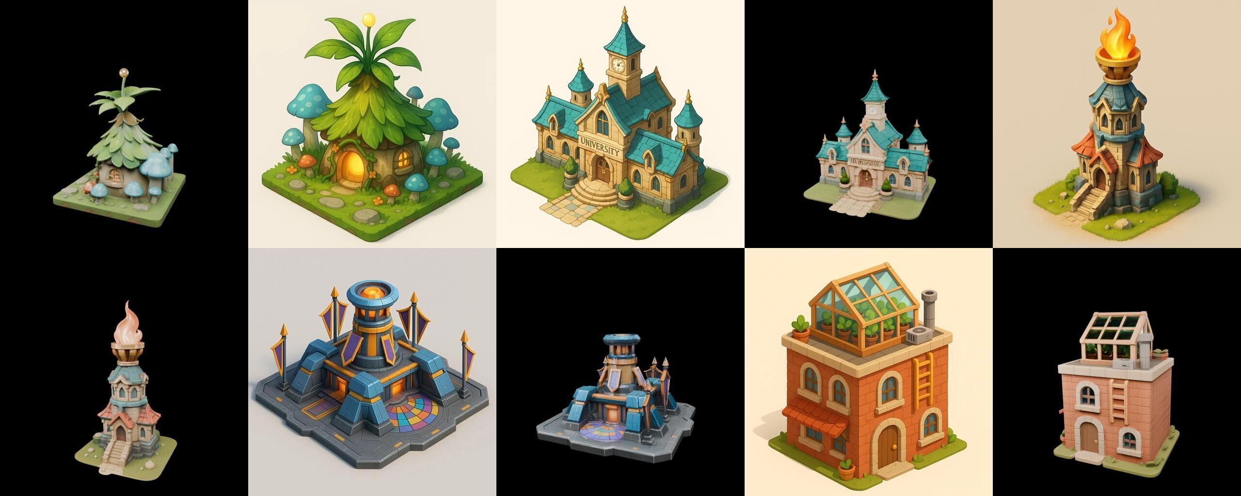 Building Collection 24 pack 100 glb Low-poly 3D model_3