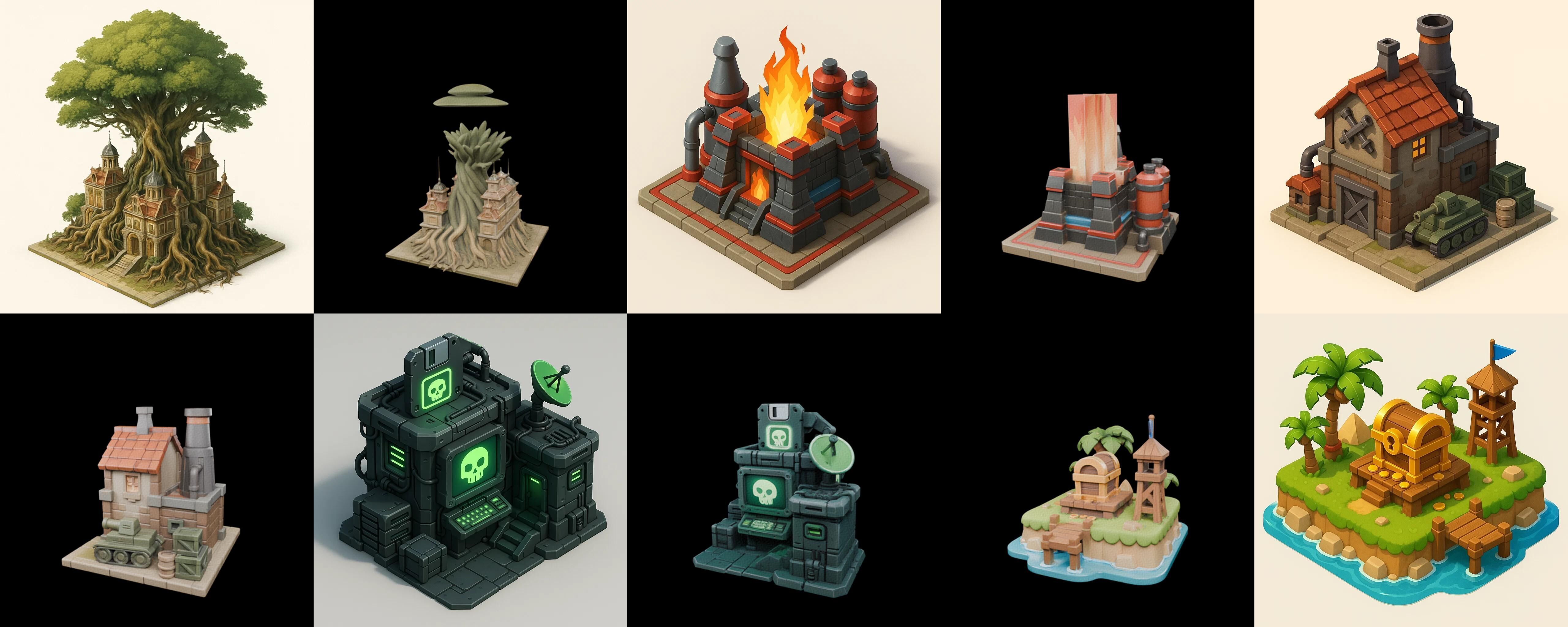 Building Collection 24 pack 100 glb Low-poly 3D model_15