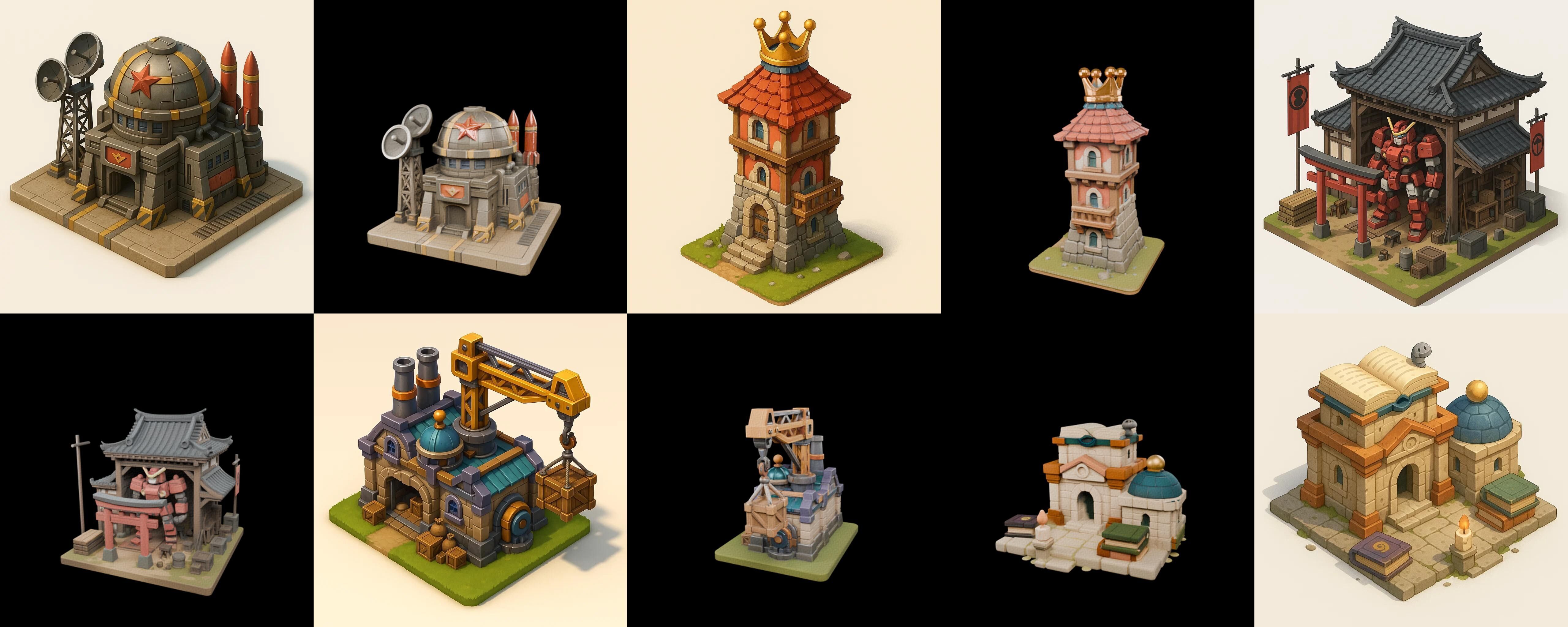 Building Collection 24 pack 100 glb Low-poly 3D model_18