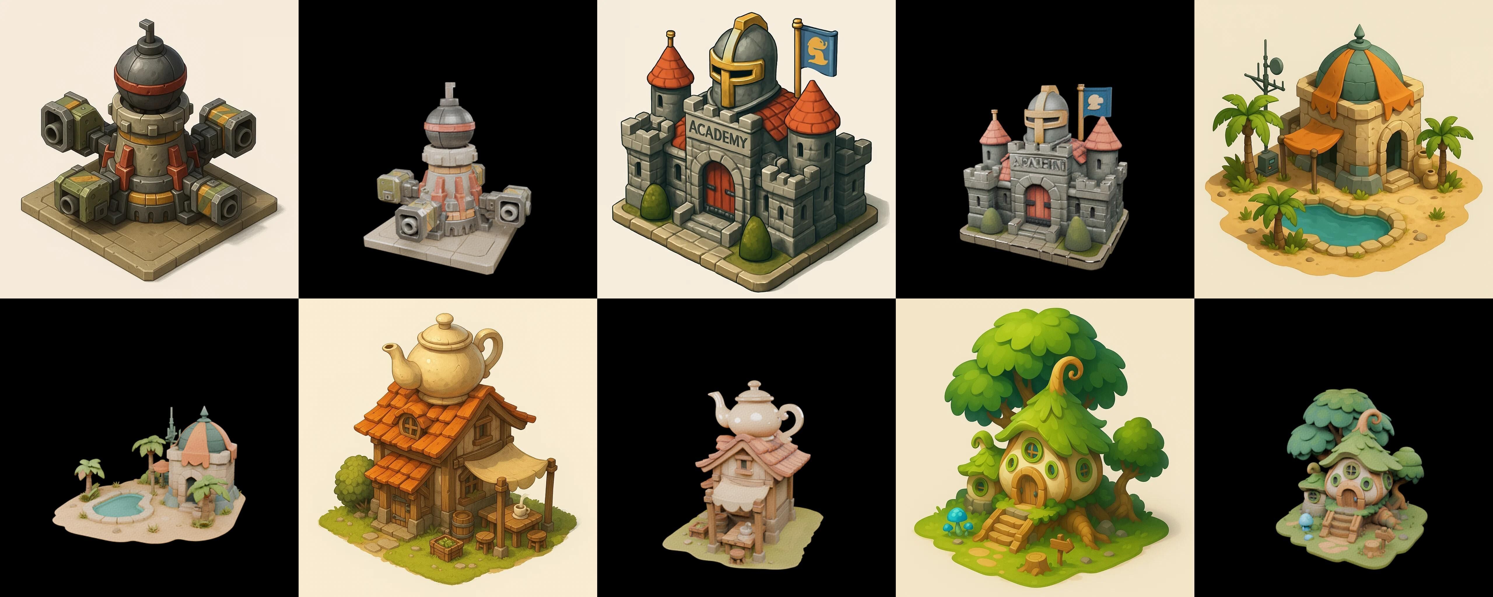 Building Collection 24 pack 100 glb Low-poly 3D model_13