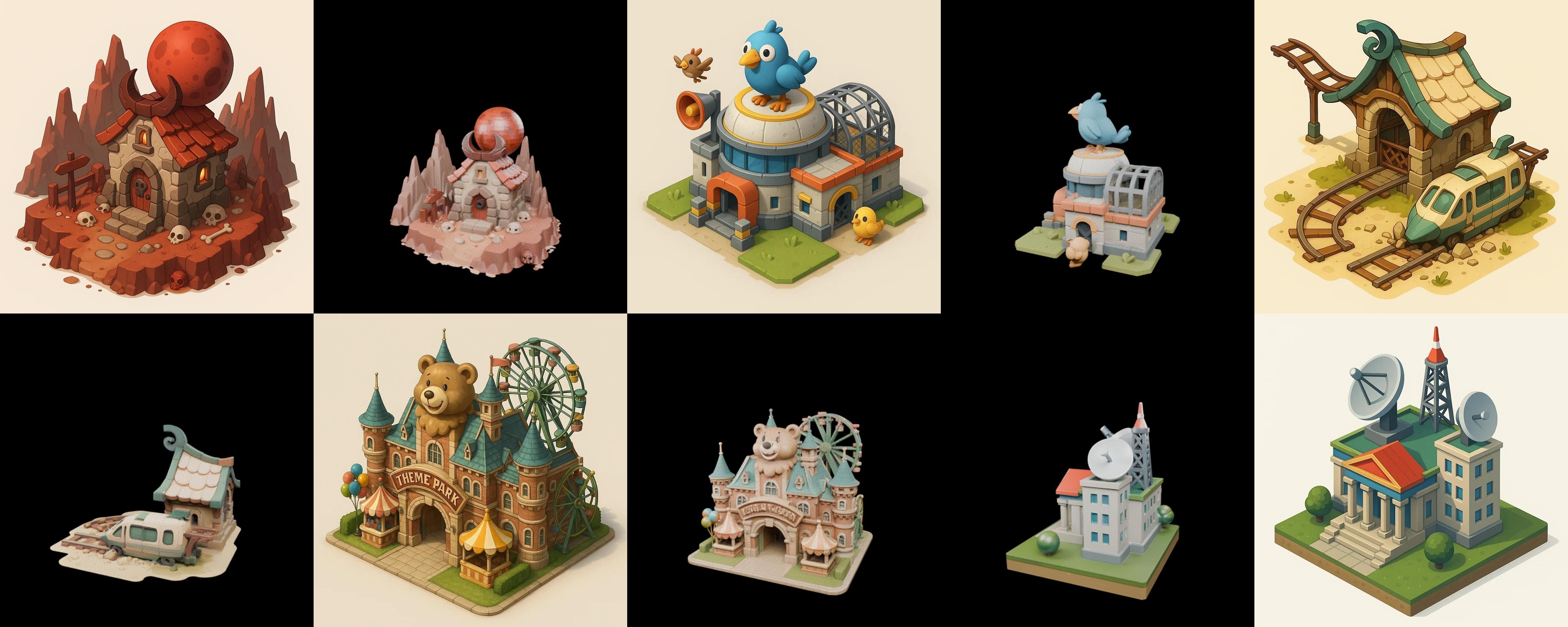 Building Collection 24 pack 100 glb Low-poly 3D model_5