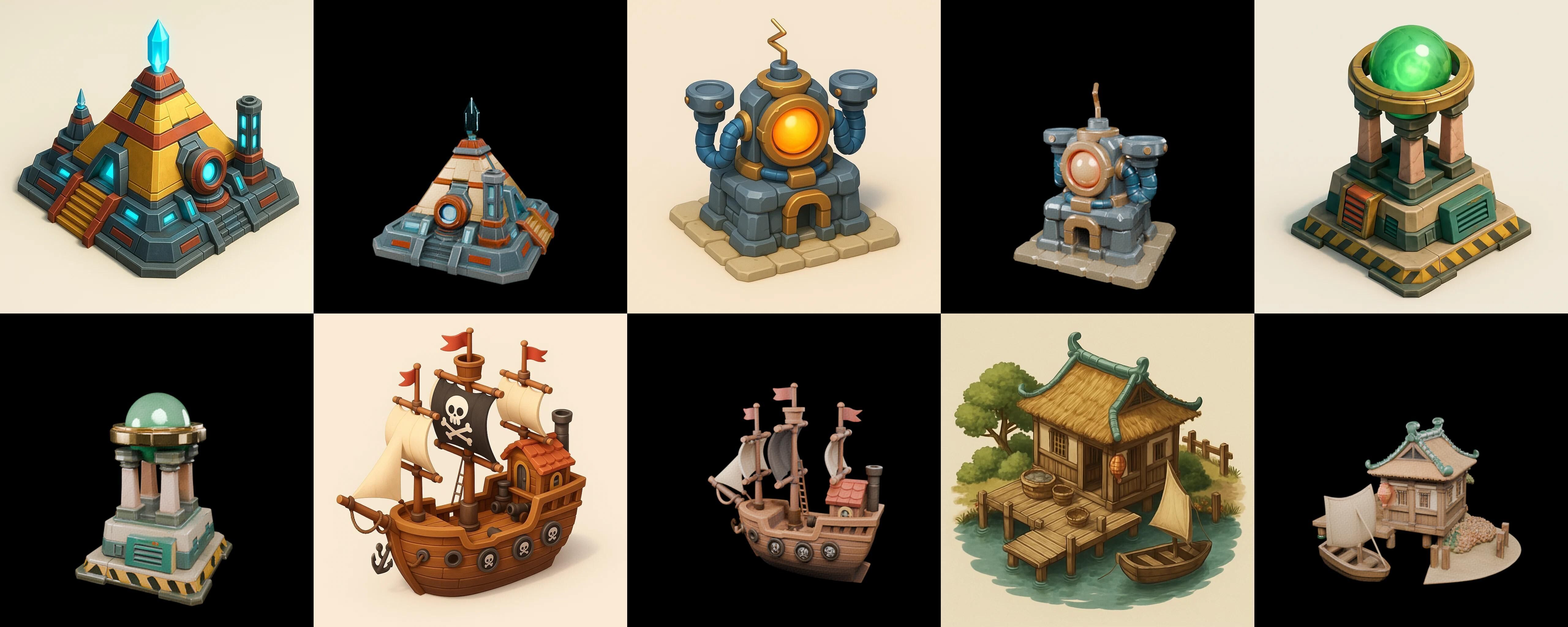 Building Collection 24 pack 100 glb Low-poly 3D model_17