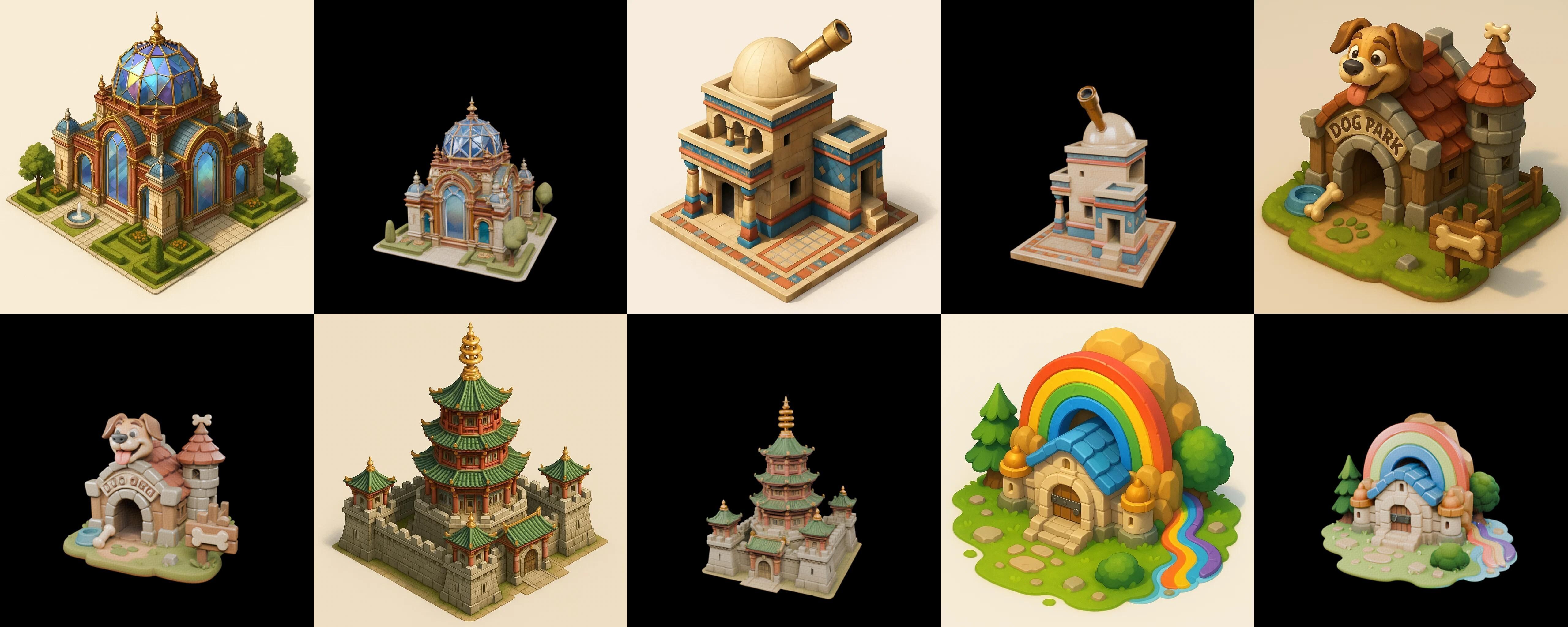 Building Collection 24 pack 100 glb Low-poly 3D model_6