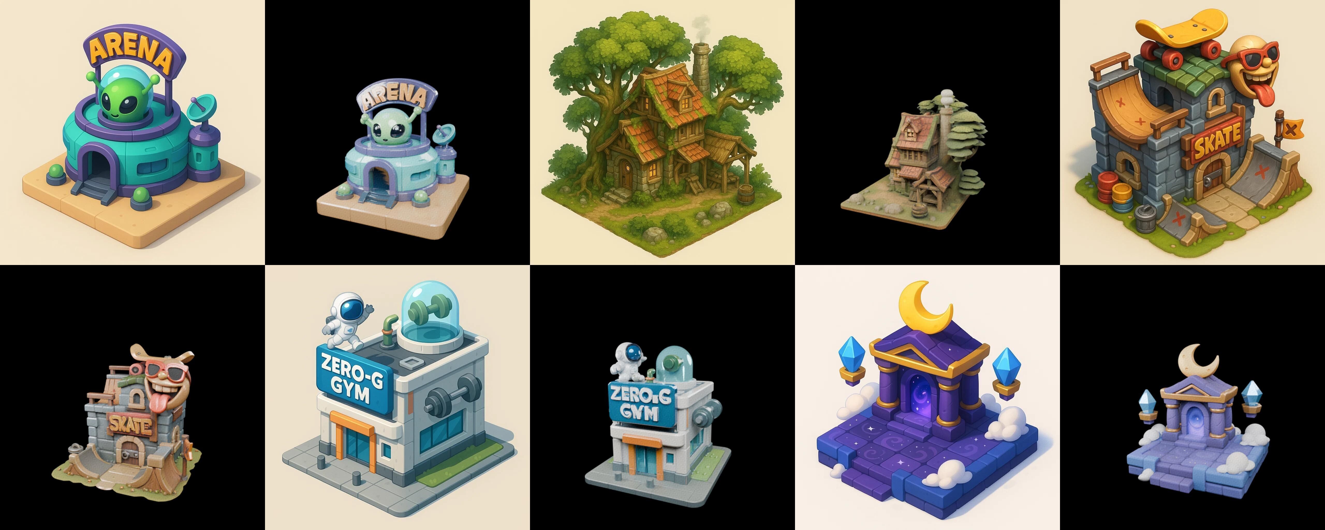 Building Collection 24 pack 100 glb Low-poly 3D model_19