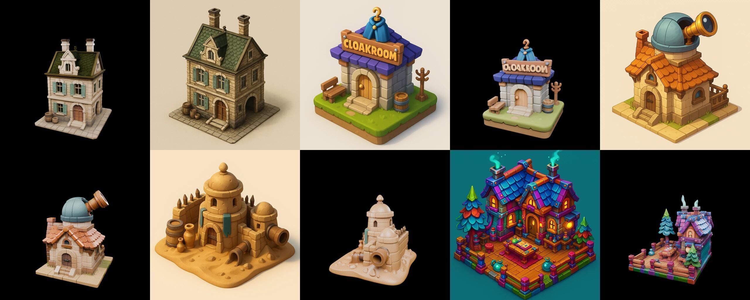 Building Collection 24 pack 100 glb Low-poly 3D model_4