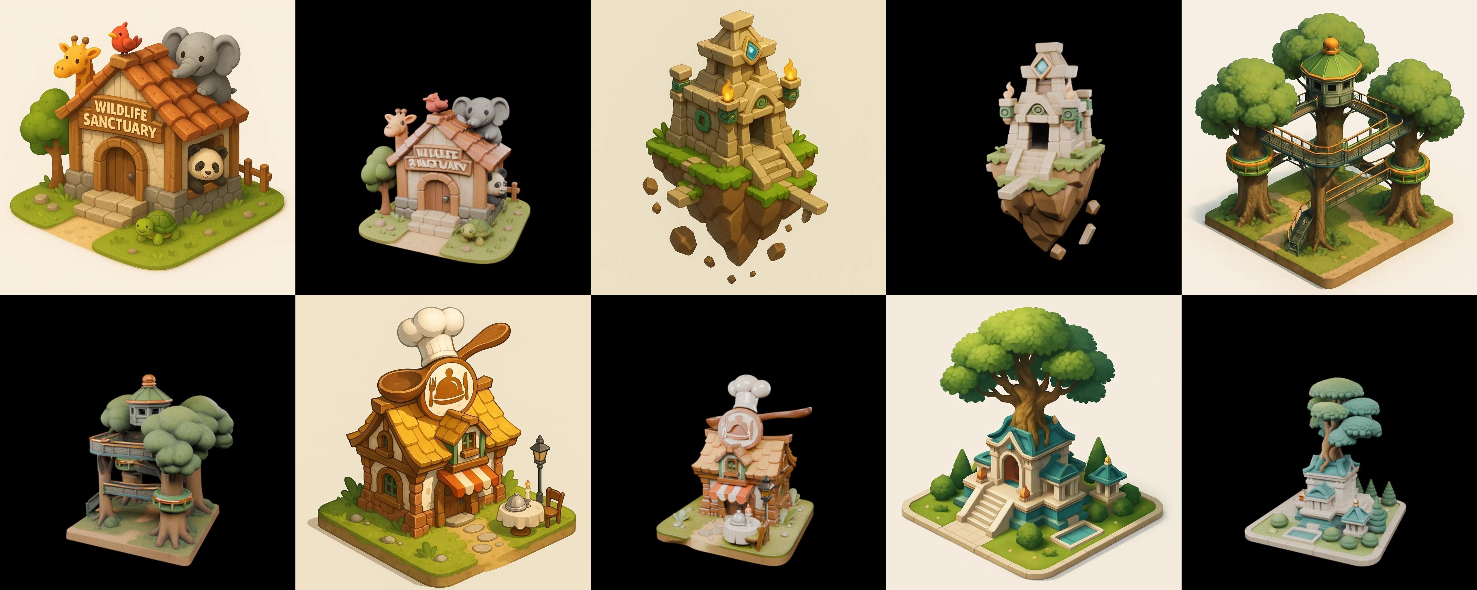 Building Collection 24 pack 100 glb Low-poly 3D model_12