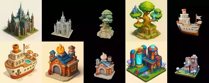 Building Collection 23 pack 100 glb