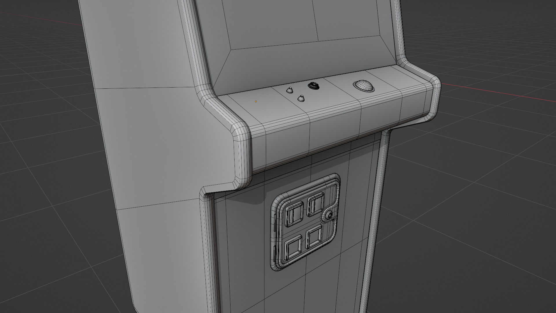 Centipede Arcade Cabinet Retro Low-poly 3D model_5