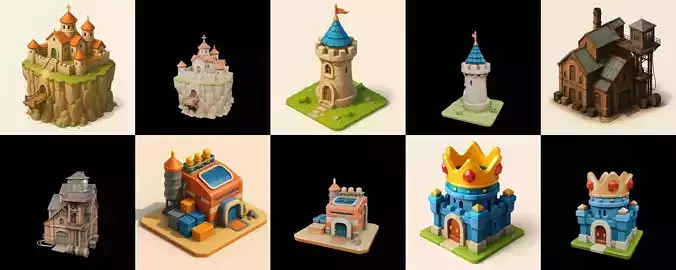 Building Collection 21 pack 100 glb