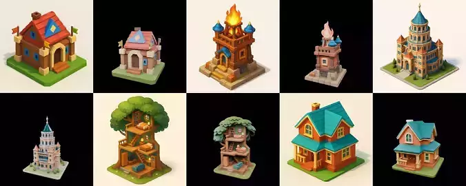 Building Collection 20 pack 100 glb