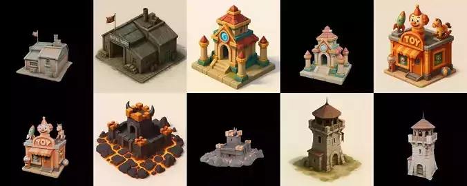 Building Collection 2 pack 100 glb