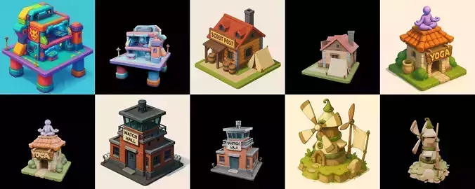 Building Collection 19 pack 100 glb