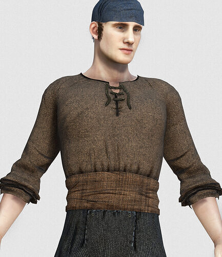 Rigged 1812 Spanish Peasant Character Low-poly 3D model