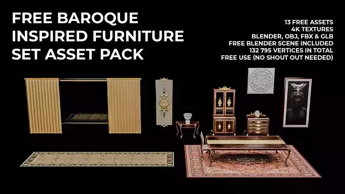 FREE baroque-inspired furniture asset pack