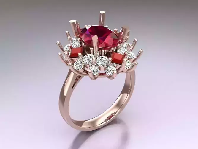 Oval stone ring - Womens  Rings - N729035