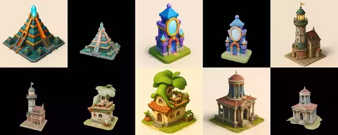 Building Collection 15 pack 100 glb