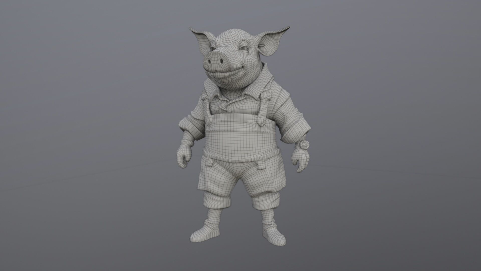 Pig Farmer Stylized Game-Ready 3D model Low-poly 3D model_5