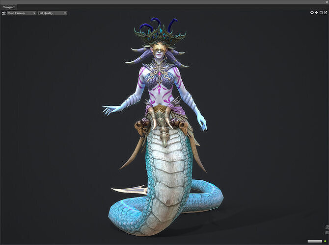 a monster of a snake Low-poly 3D model