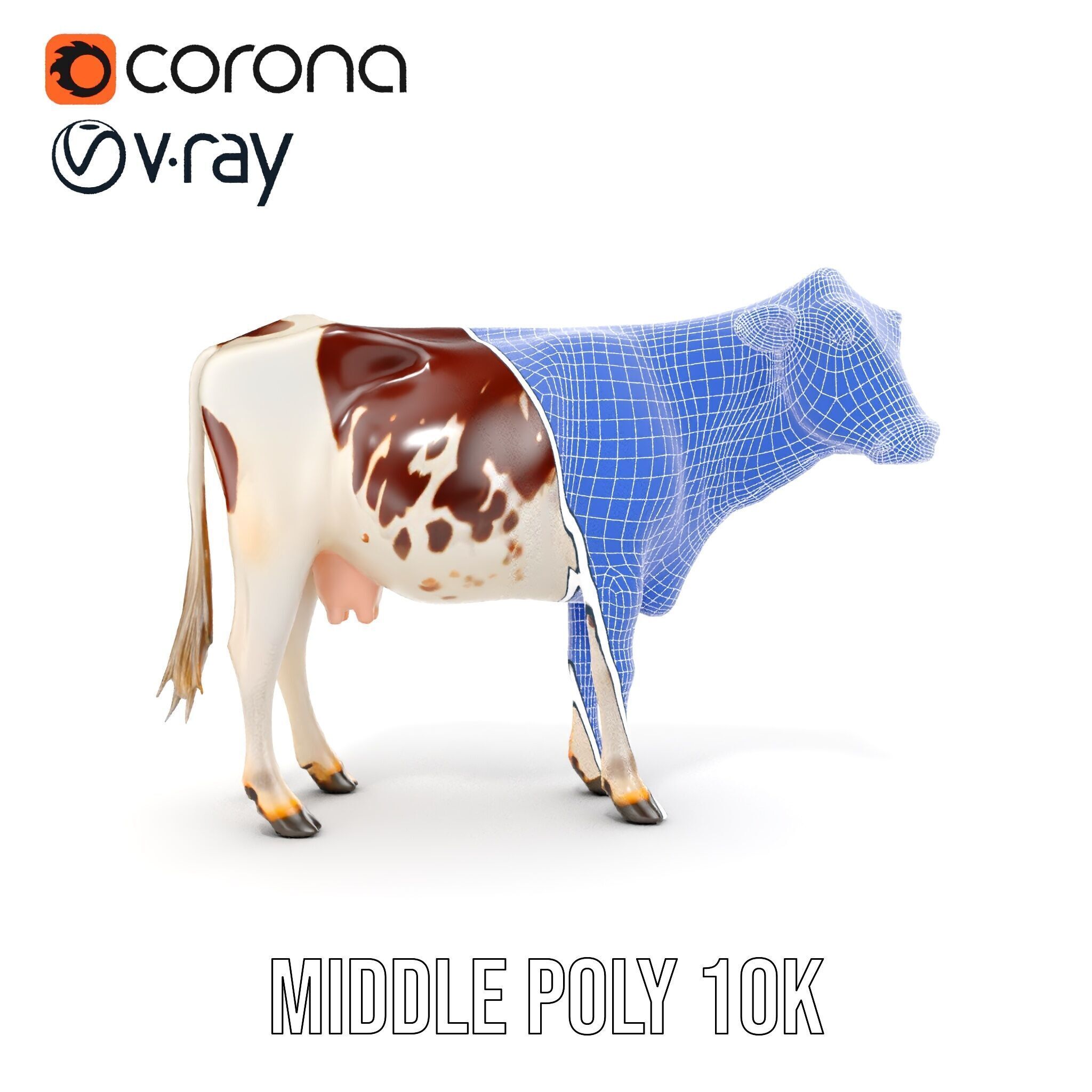Dairy Cow D Model Pack with HighQuality Textures Low-poly 3D model_23