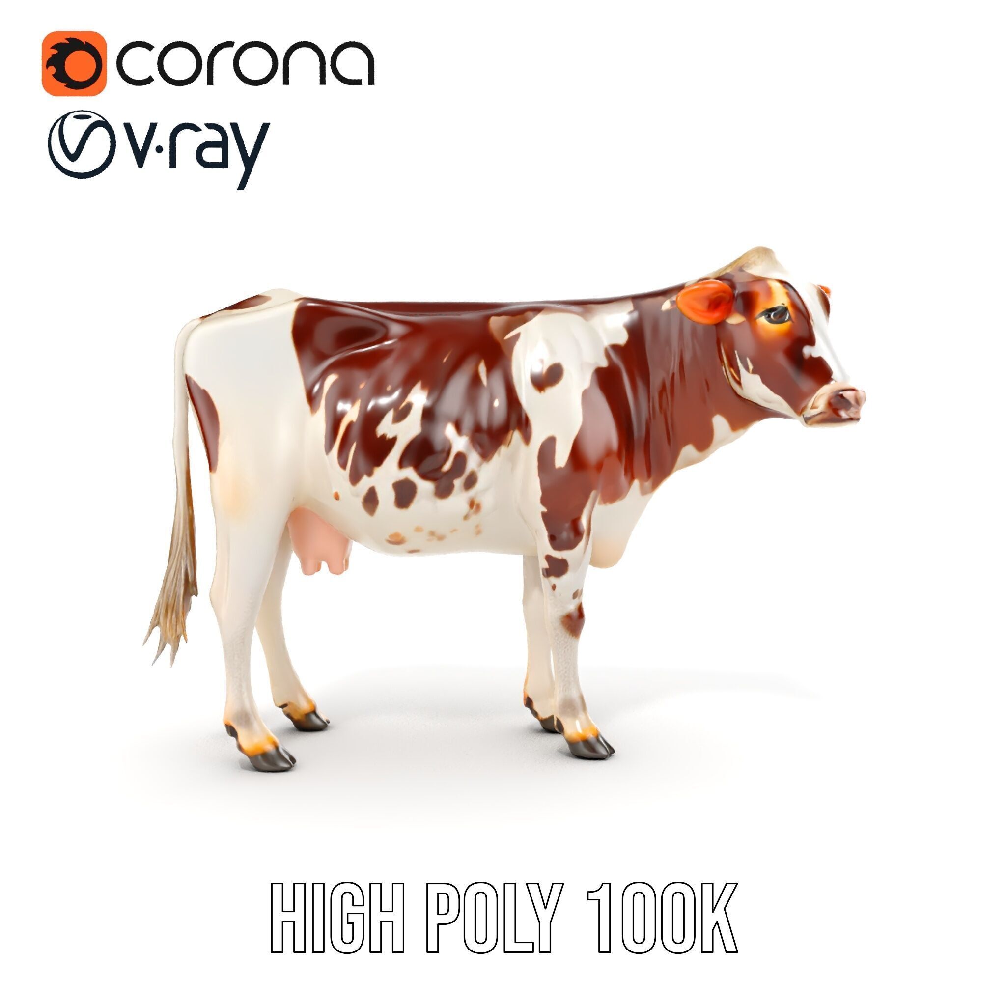 Dairy Cow D Model Pack with HighQuality Textures Low-poly 3D model_28