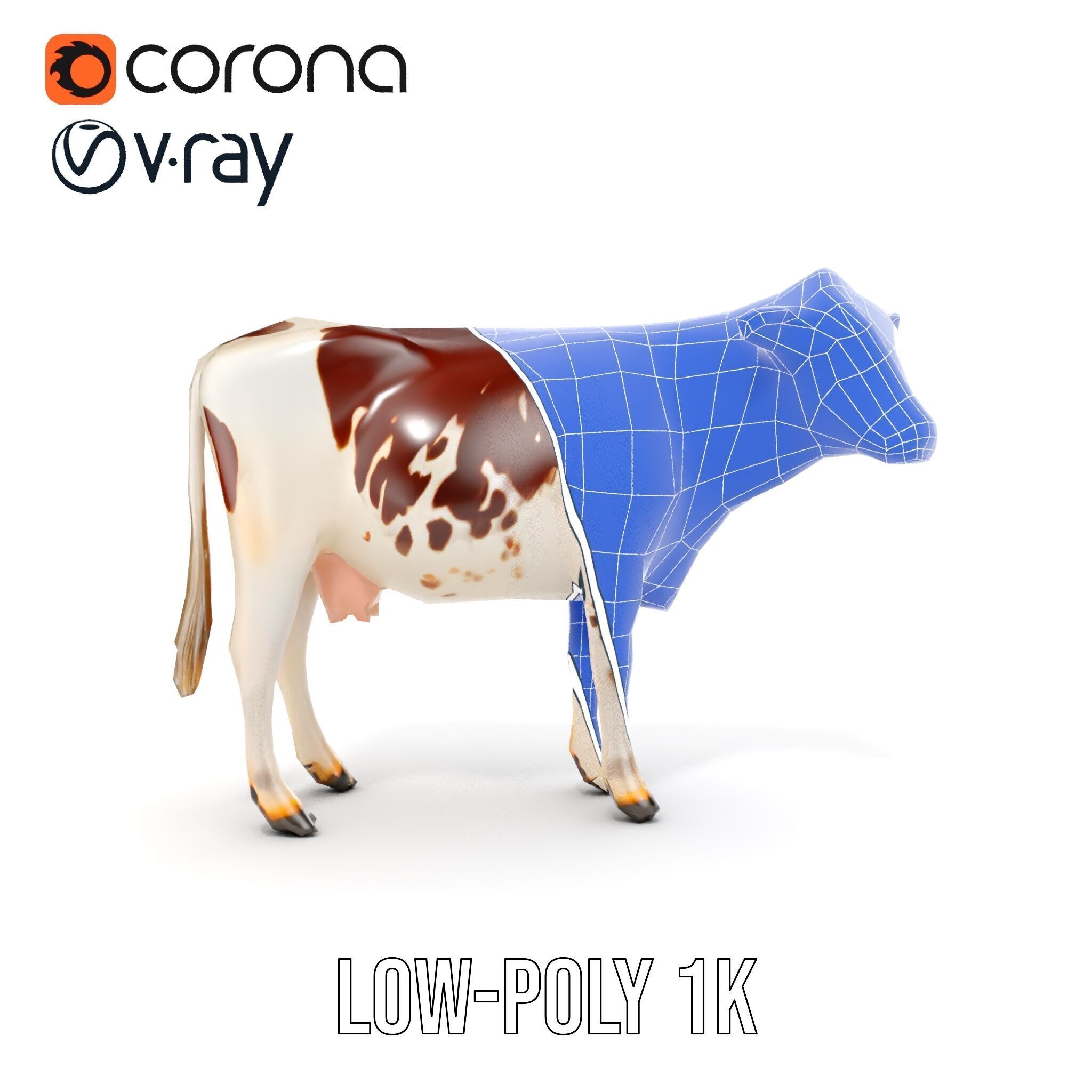 Dairy Cow D Model Pack with HighQuality Textures Low-poly 3D model_27