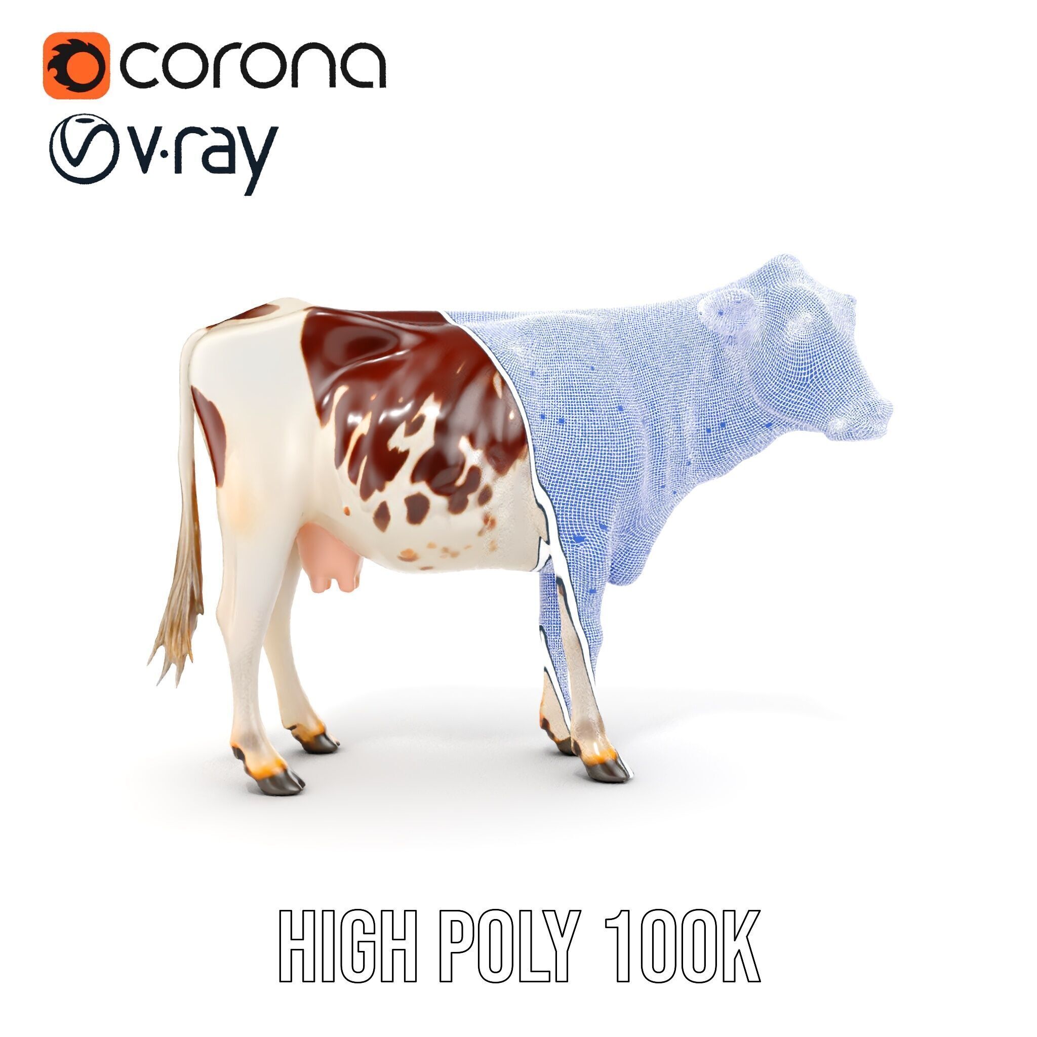 Dairy Cow D Model Pack with HighQuality Textures Low-poly 3D model_39