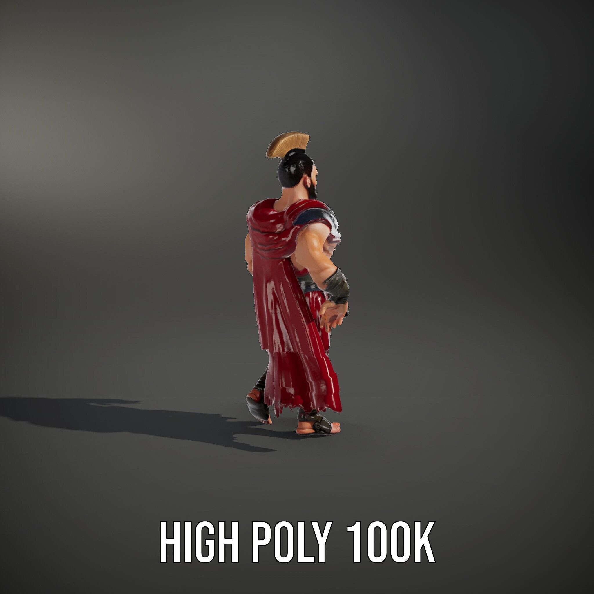 Roman Warrior Character Rigged and Animated TPOSE Low-poly 3D model_8