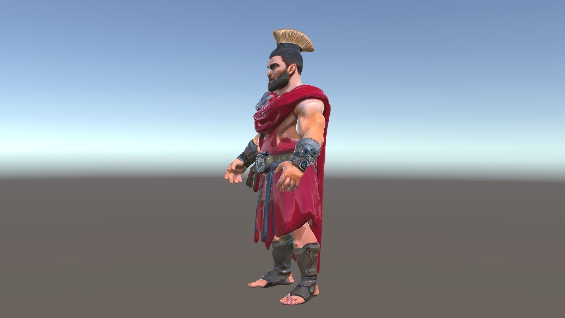 Roman Warrior Character Rigged and Animated TPOSE Low-poly 3D model_5