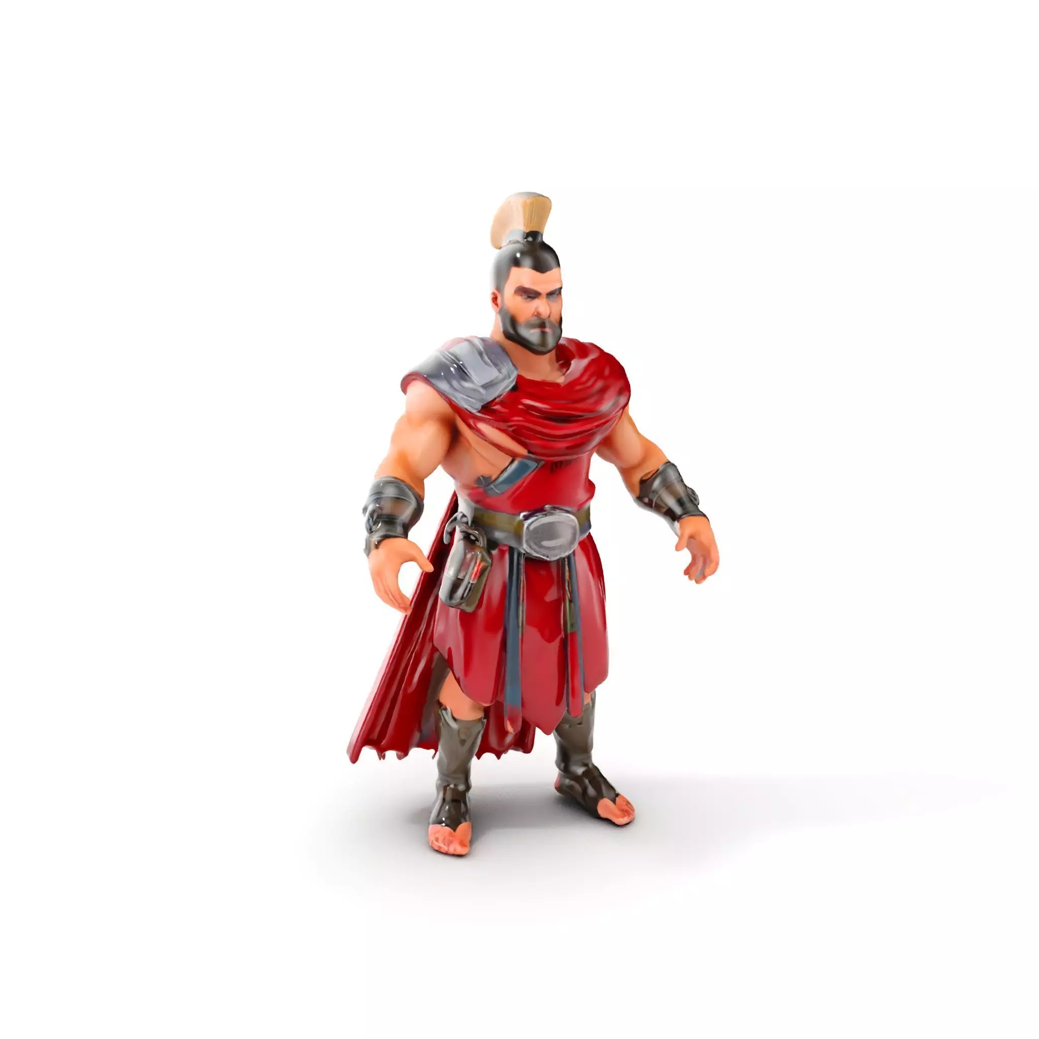 Roman Warrior Character Rigged and Animated TPOSE Low-poly 3D model_0