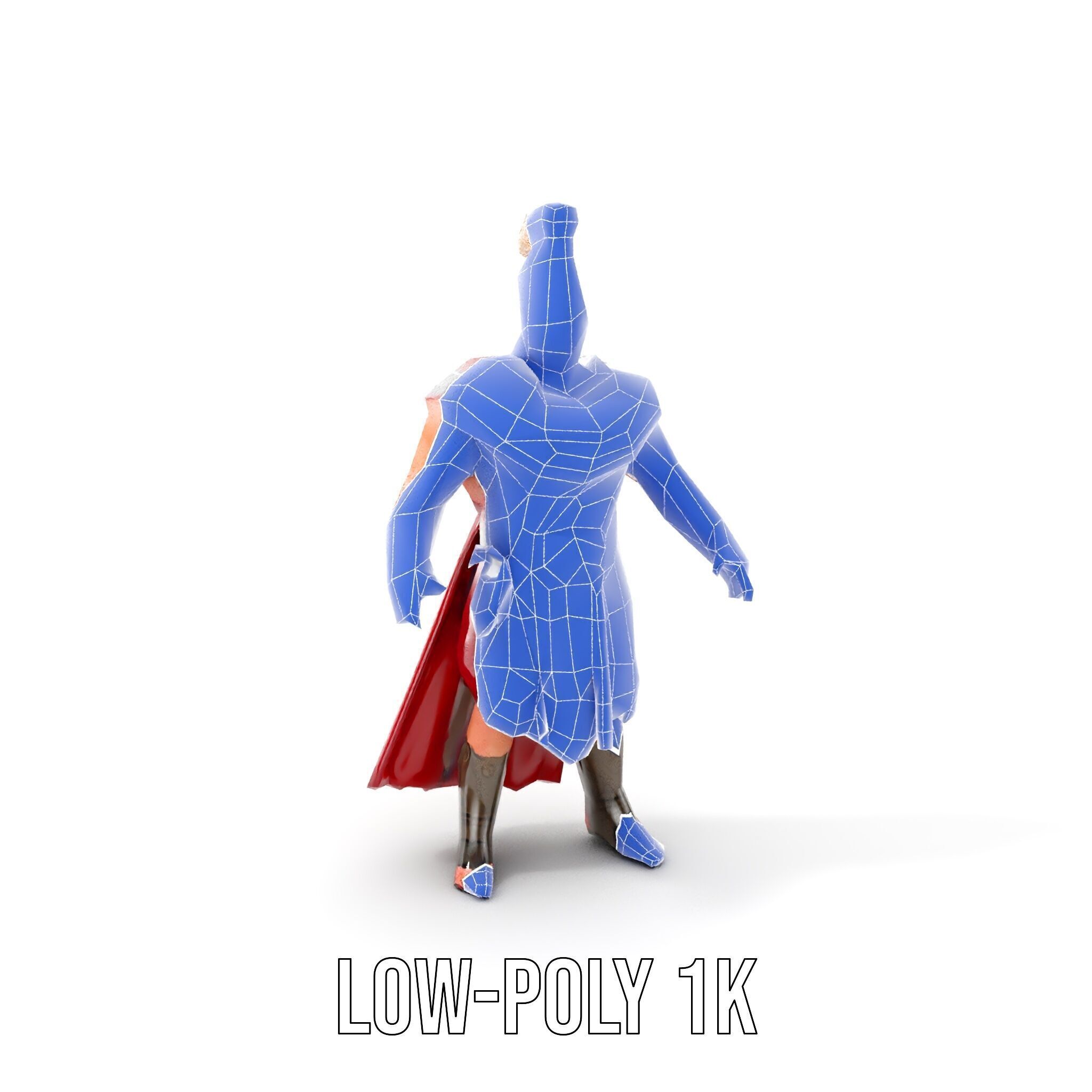 Roman Warrior Character Rigged and Animated TPOSE Low-poly 3D model_20