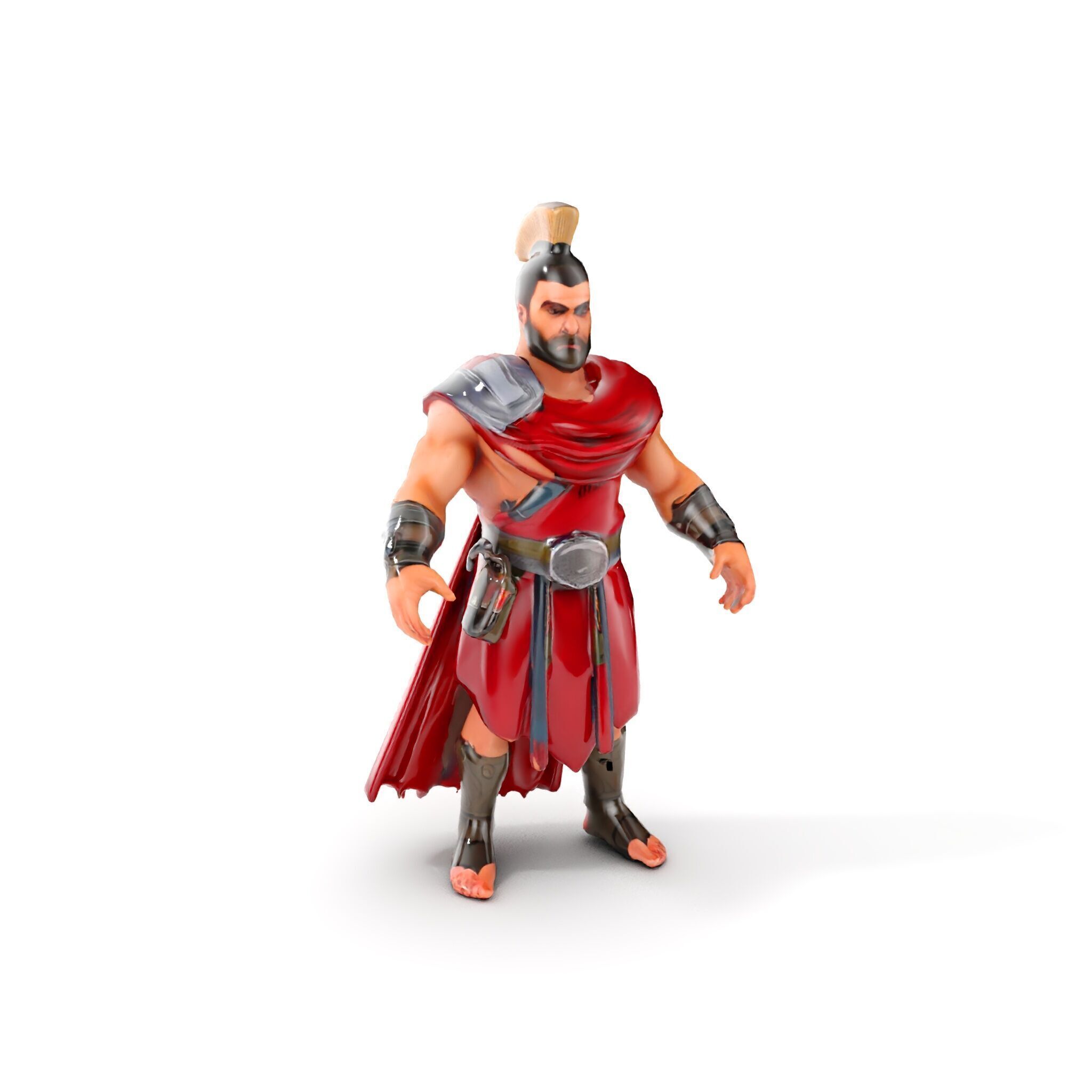 Roman Warrior Character Rigged and Animated TPOSE Low-poly 3D model_15