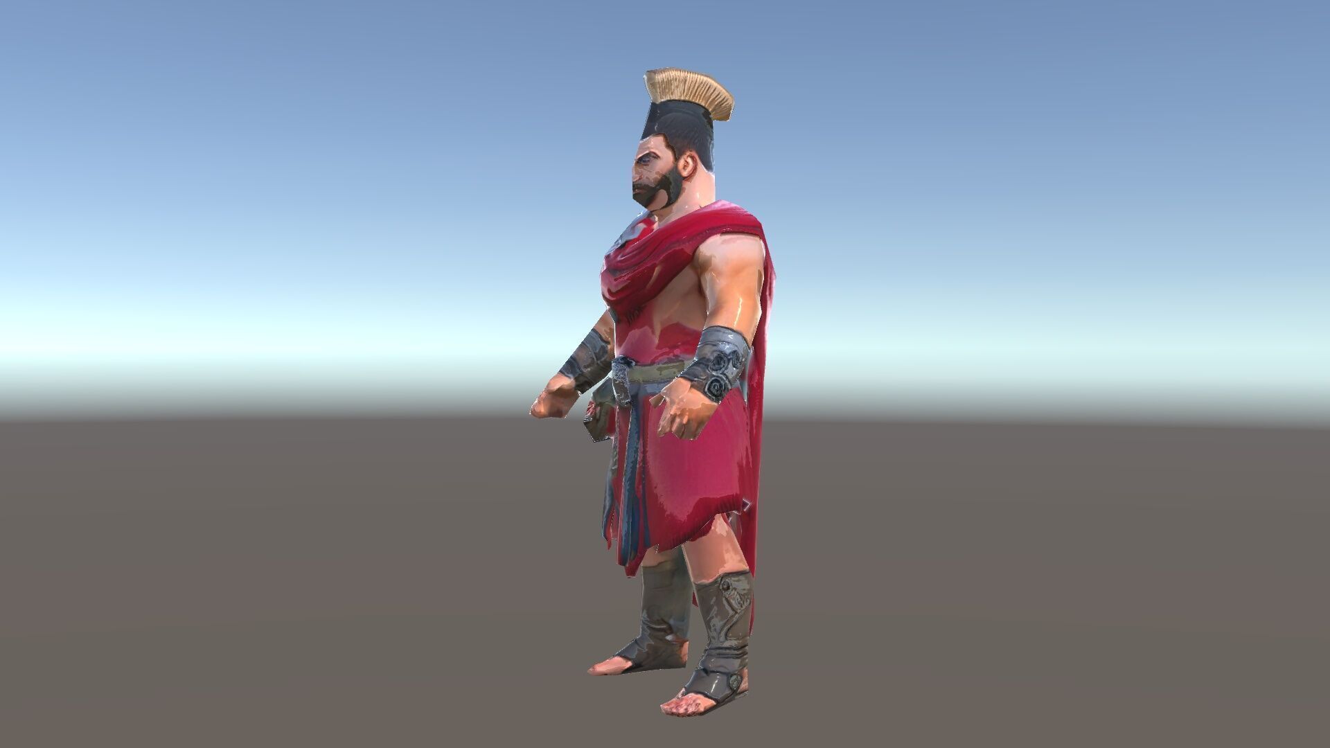 Roman Warrior Character Rigged and Animated TPOSE Low-poly 3D model_35