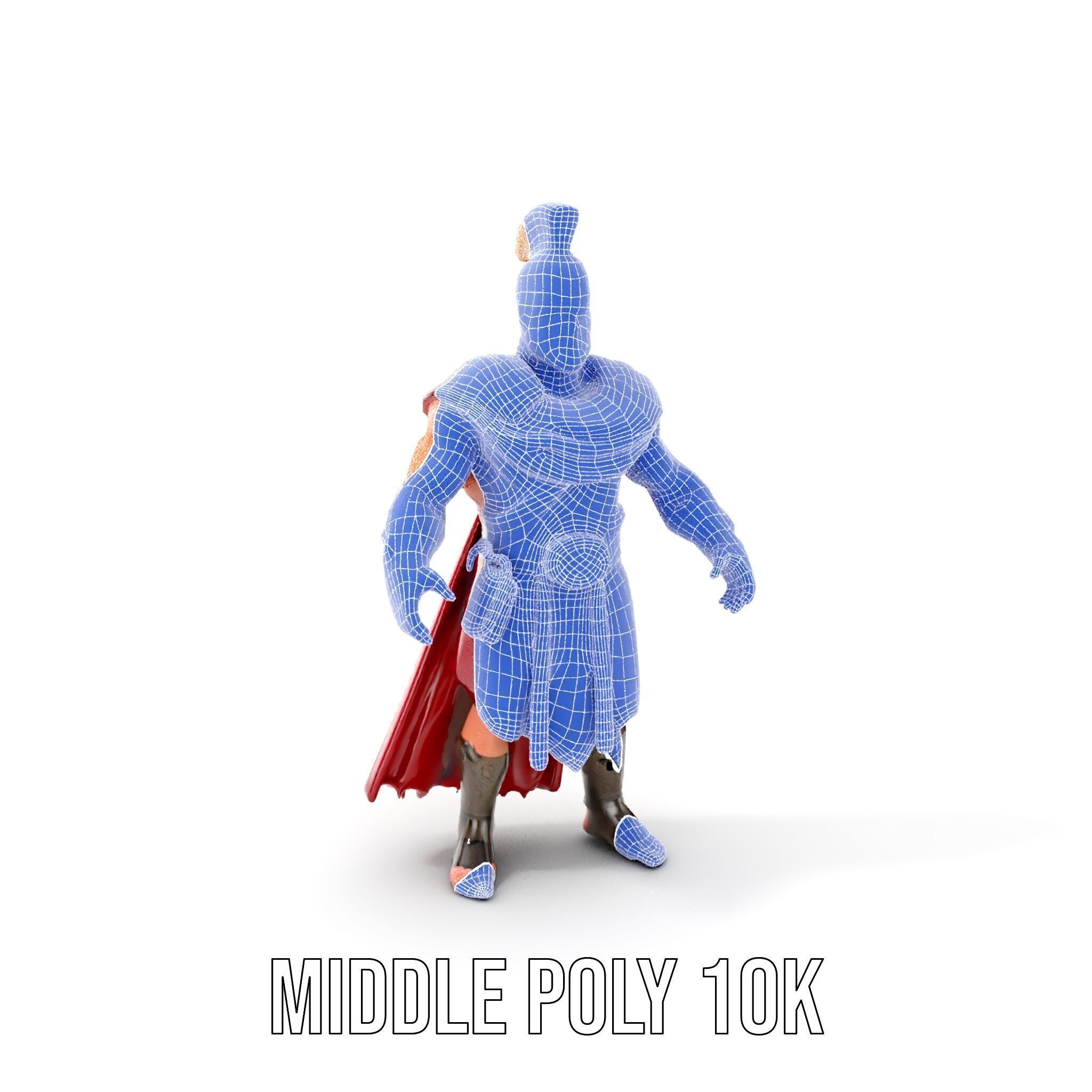 Roman Warrior Character Rigged and Animated TPOSE Low-poly 3D model_34