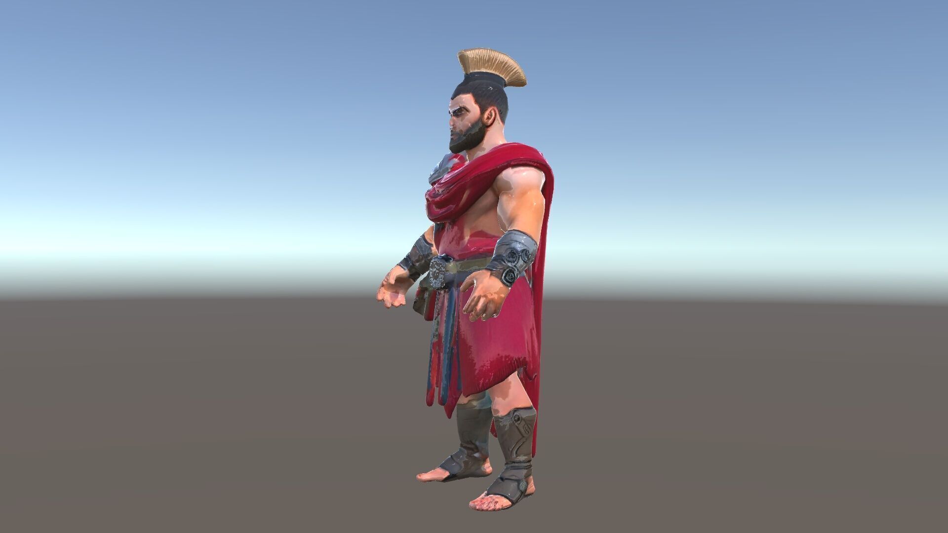 Roman Warrior Character Rigged and Animated TPOSE Low-poly 3D model_38