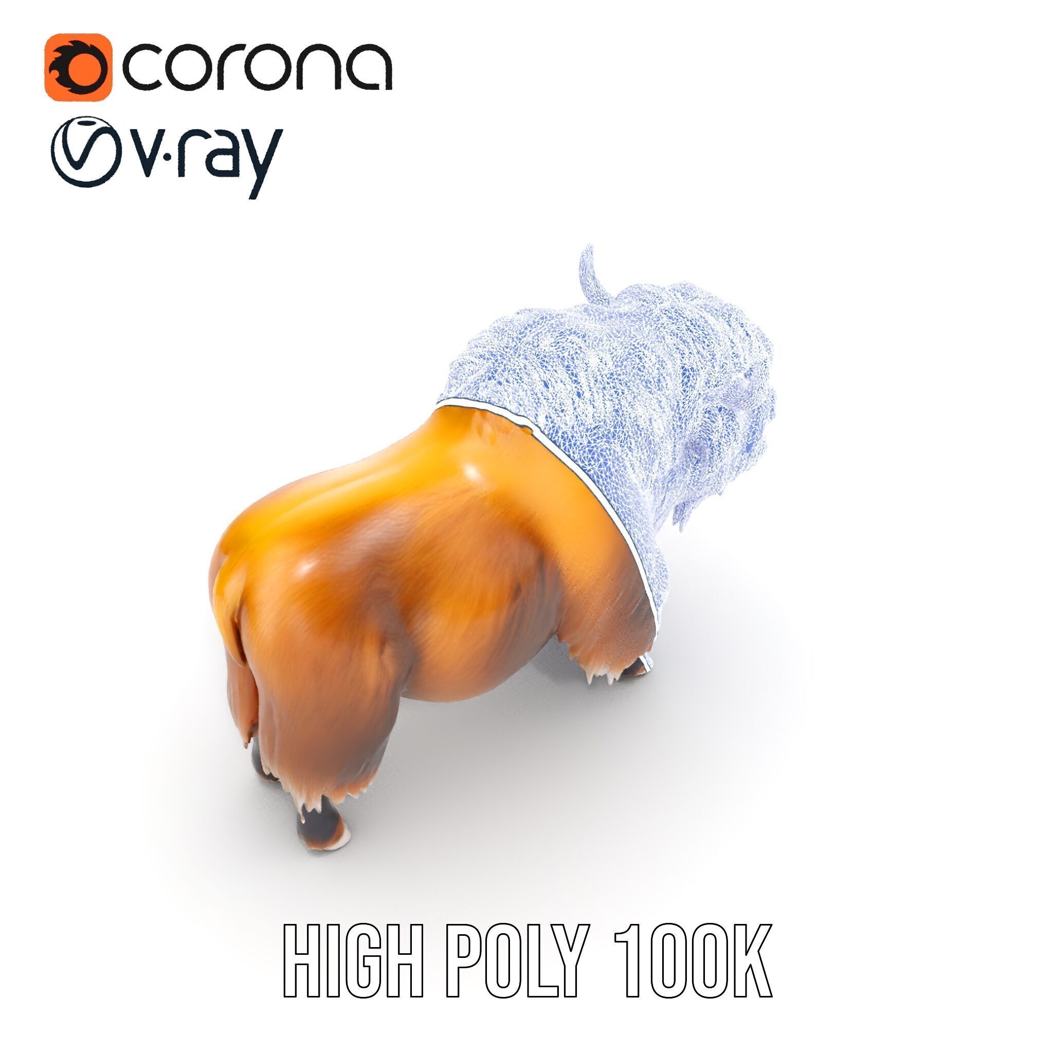 Yak Animal Model Pack with Detailed Fur Low-poly 3D model_37