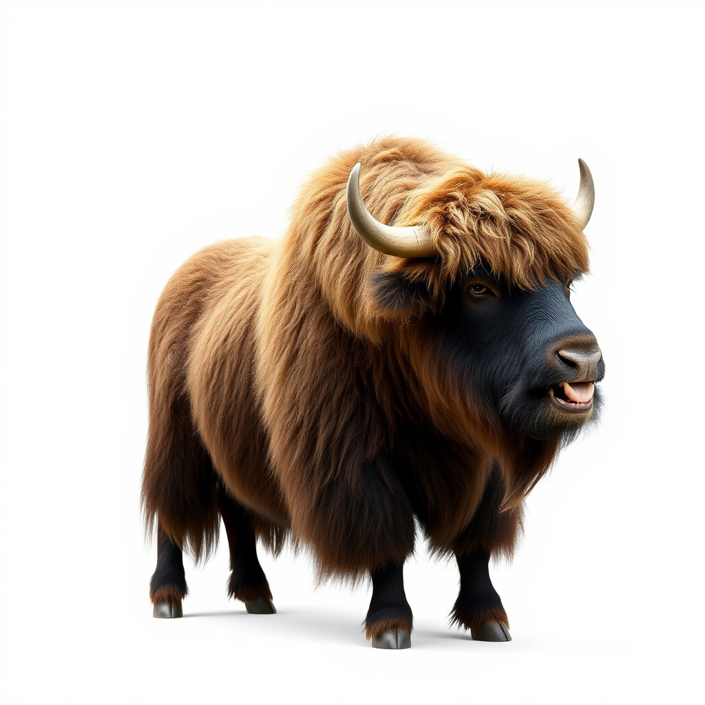 Yak Animal Model Pack with Detailed Fur Low-poly 3D model_3